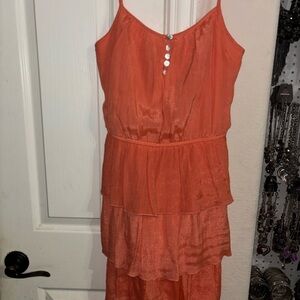 Elegant Orange Layered Dress